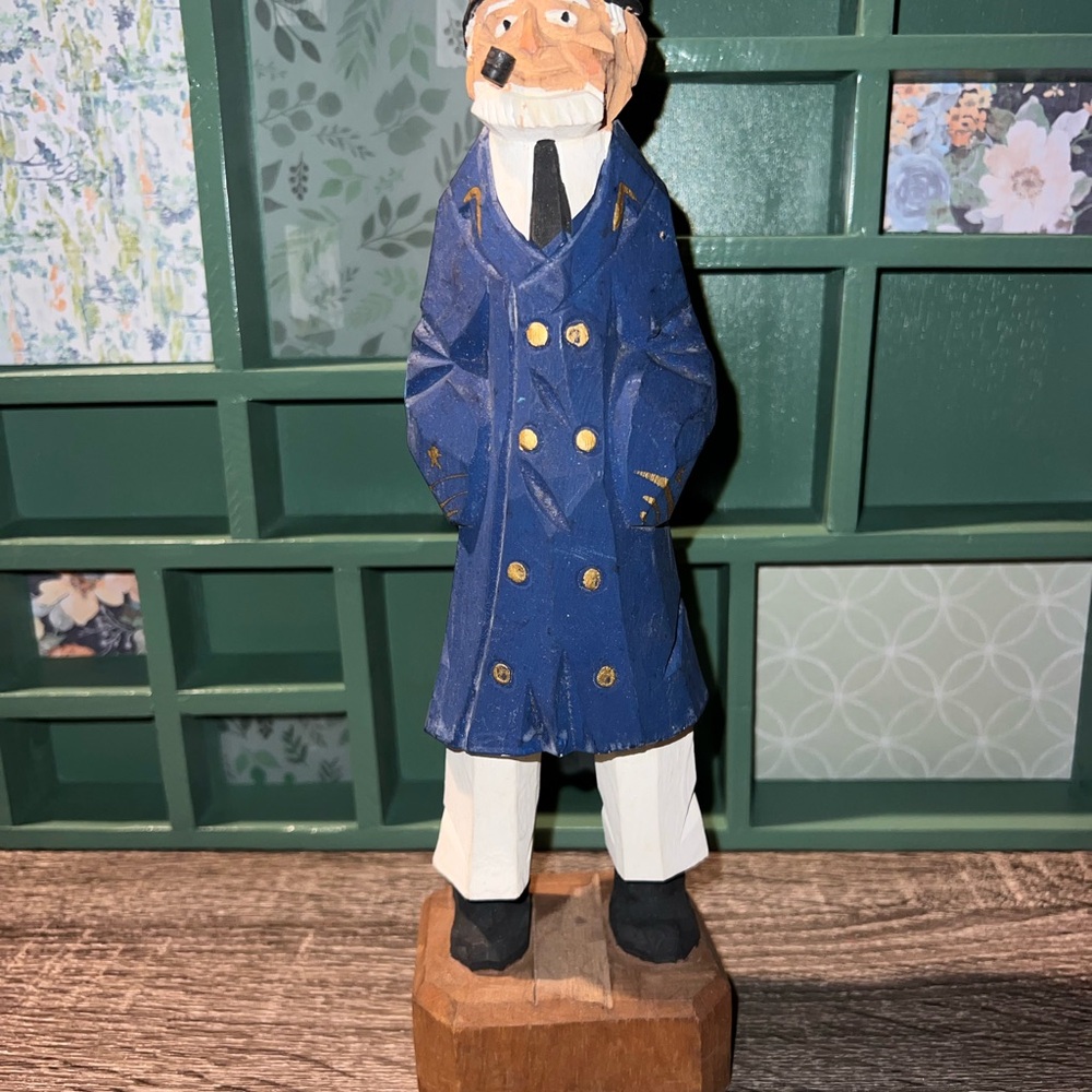 Handcrafted Wooden Sailor Figurine Vintage